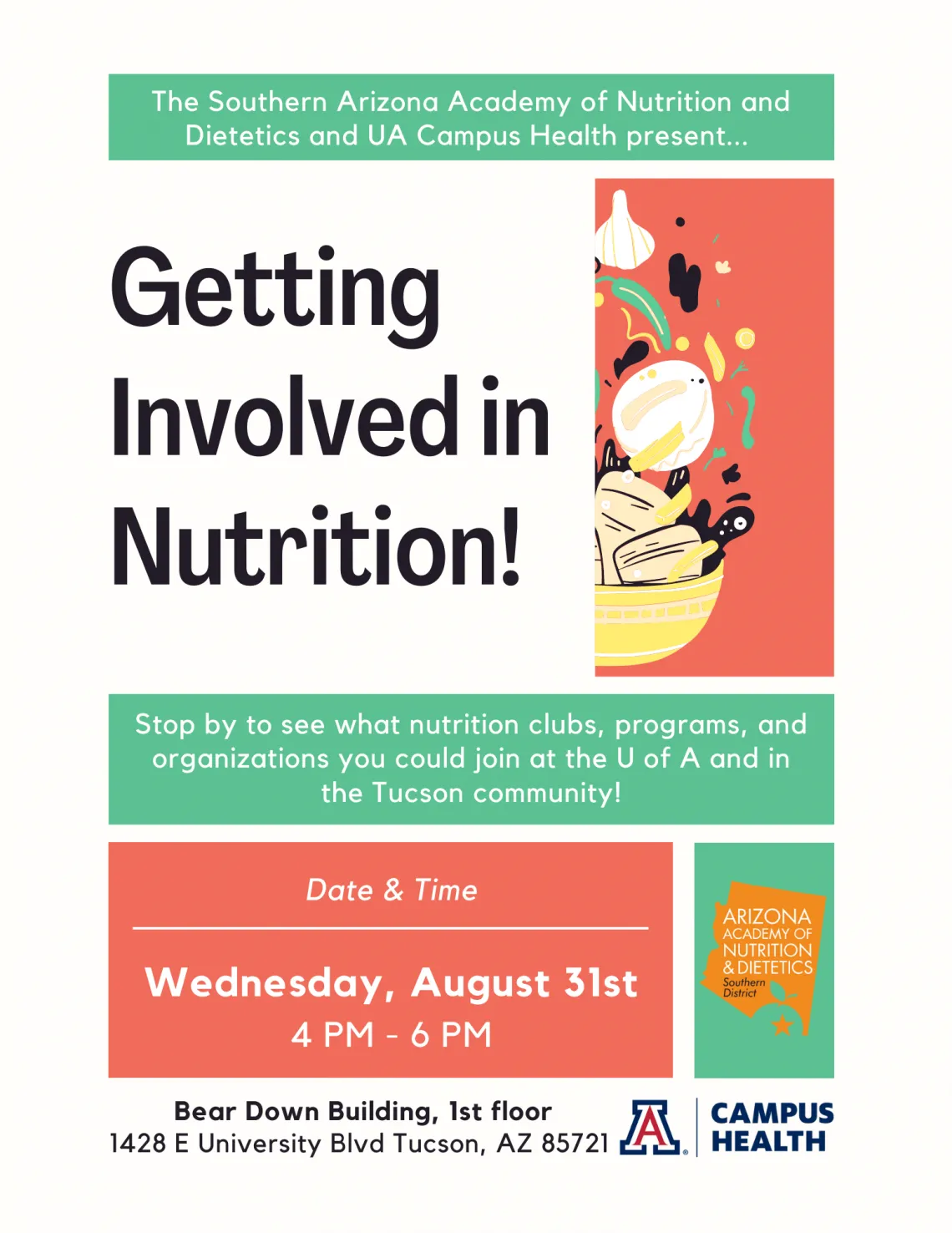 Getting Involved in Nutrition Flyer (content all in description)