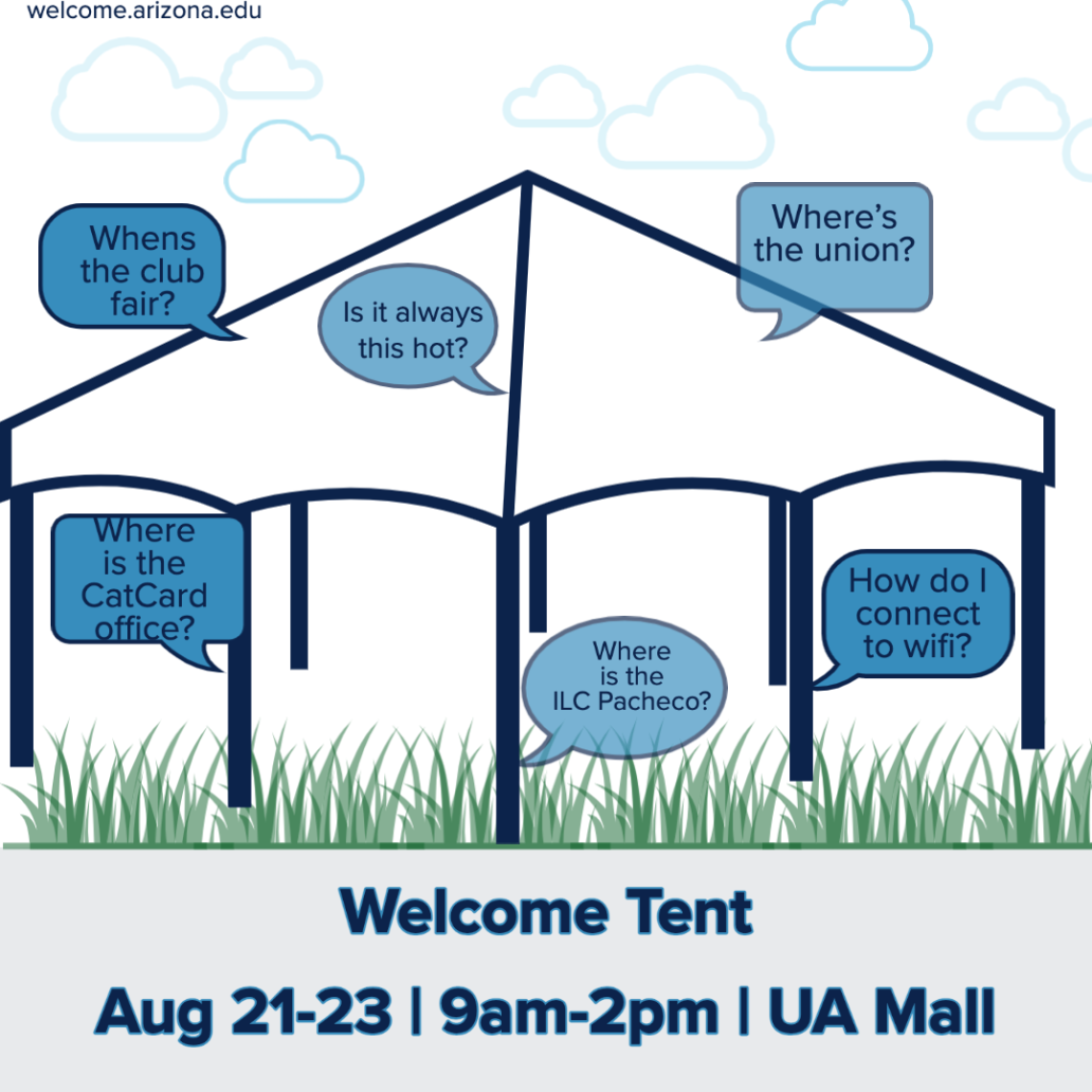 welcome tent graphic