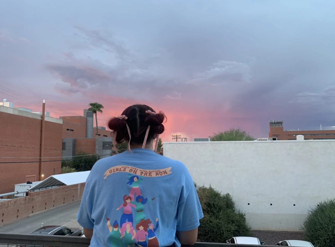 Dagny - looking at an Arizona Sunset 