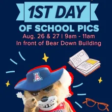 Ist day of school pics.  Image of Wilbur and the date of the event. 